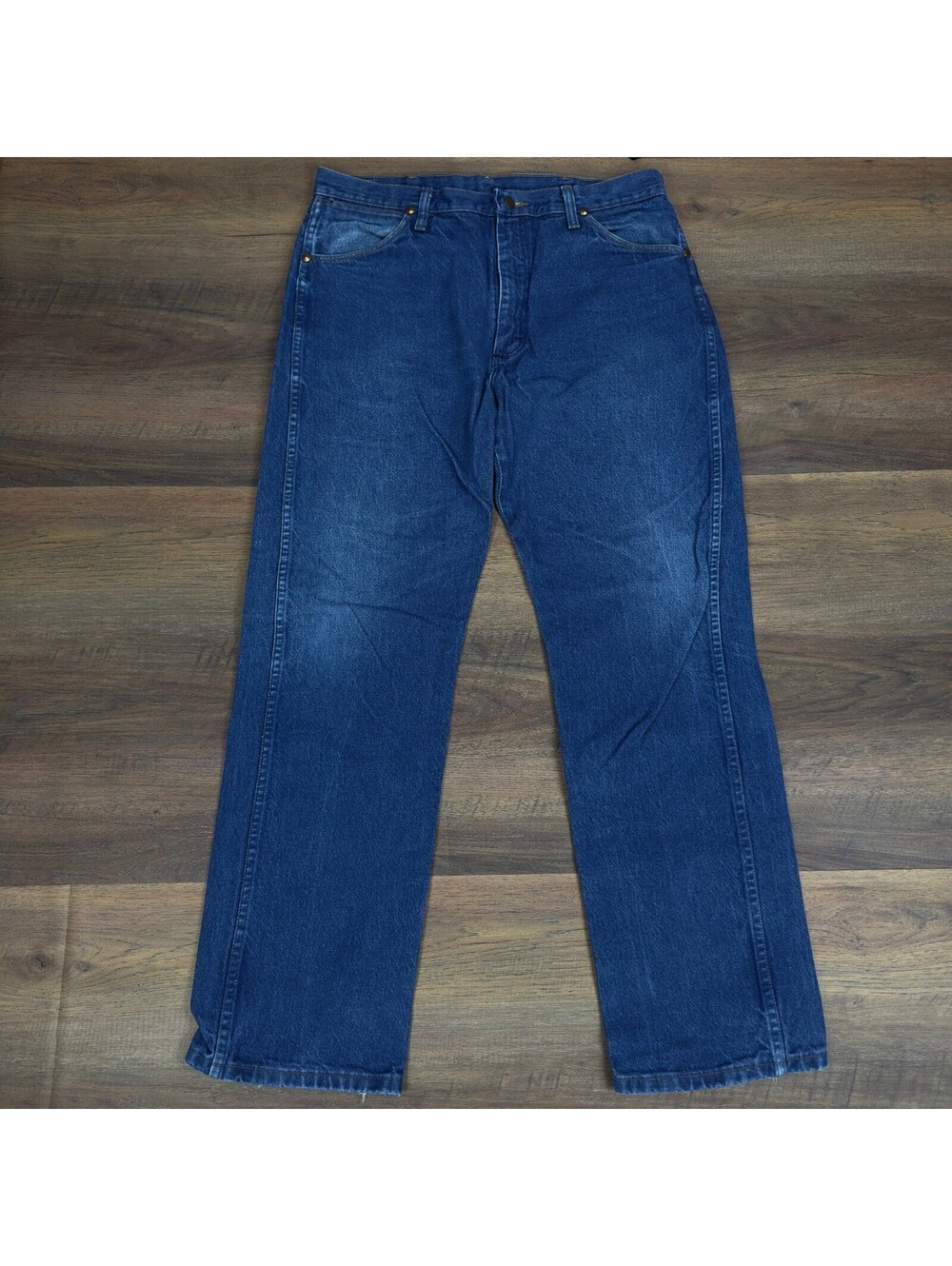 Wrangler Cowboy Cut Mens Jeans 35x32 Indigo Original Fit - Picture 3 of 7